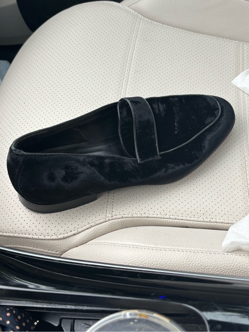 Men's Black Velvet Slip-On Penny Loafers